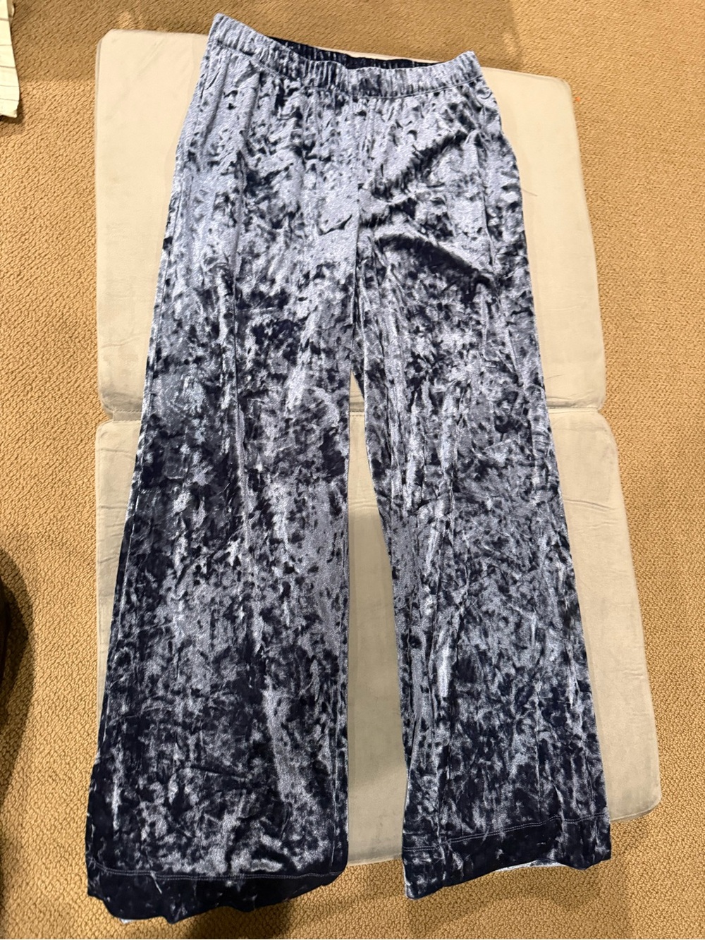 a new day Crushed Velvet Wide-Leg Sweatpants in Navy